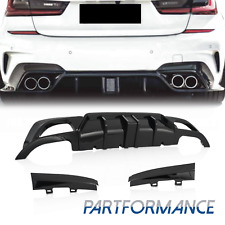 CMS Style Gloss Black Rear Diffuser W/LED Light For 2019-2022 BMW G20 3 Series picture