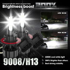 2-Sides H13/9008 LED Headlight Bulbs Kit High Low Beam 6500K Super Bright White picture