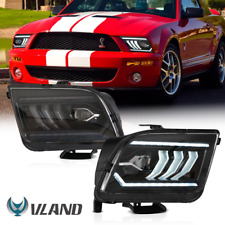 Pair LED Projector Headlights Assy For 2005-2009 Ford Mustang w/ Dynamic Light picture