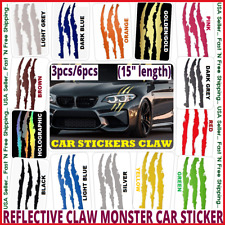 CLAW Auto REFLECTIVE CAR HEADLIGHT MONSTER STICKERS Scratch Stripe Vinyl Decals picture