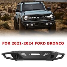 Black Full-Width Front Bumper for 2021-2023 2024 Ford Bronco Textured Off Road picture