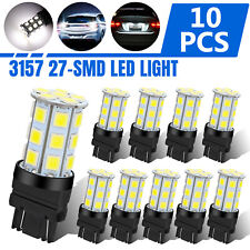 10x 3157 3156 27-SMD LED Reverse Tail Brake Turn Signal Light Bulbs 6000K White picture