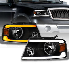 Switchback Sequential For 2004-2008 F150/Mark LT Black Headlights w/LED Tube Bar picture