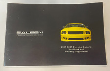 2007 Owner's Handbook & Warranty Supplement for Mustang Saleen S281 picture