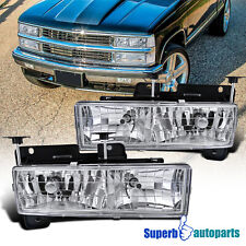 Fits 88-98 Chevy GMC C10 CK 1500/2500/3500 94-99 Suburban Headlights Lamps 2PC picture