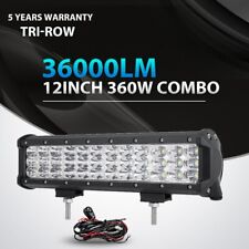 Tri-Row 360W 12Inch Led Light Bar Spot Flood Offroad 4WD Truck Boat UTE ATV 14 picture