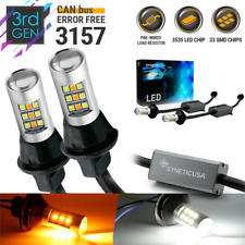 Error Free  White/Amber 3157 LED DRL Switchback Turn Signal Parking Light Bulbs picture