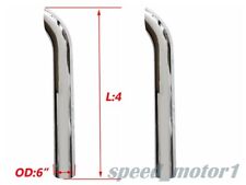 2PCS Chrome 6 Inch Curved Stack Exhaust Pipe 6