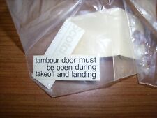 Tambour Door Must Be Open During Takeoff and Landing DECALS 2806013-9 picture
