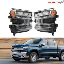 For 2019-2021 Chevy Silverado 1500 LED Headlights w/Halogen Signal Left+Right picture