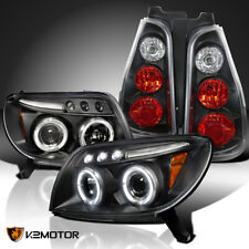 Fits 2003-2005 4Runner Black LED Halo Projector Headlights+Tail Brake Lamps Pair picture