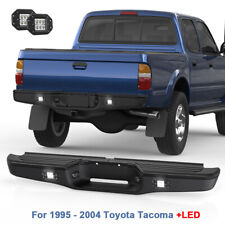 Black Rear Steel Step Bumper Assembly w/ Led For 1995-2004 Toyota Tacoma Pickup picture