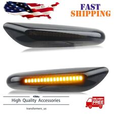 For BMW 328i 2x Smoked LED Fender Side Marker Light Sequential Turn Signal Lamp picture