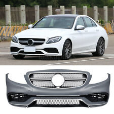 C63 AMG Style Front Bumper Kit W/Grill for Mercedes Benz C-Class 15-18 W205 C300 picture