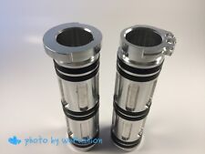 Silver 1'' Edge Cut Handle Bar Grips For Harley Davidson Touring Softail DYNA picture