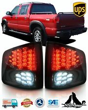 For 1994-2004 Chevy S10/GMC Sonoma Black Rear Brake LED Tail Lights Left+Right picture