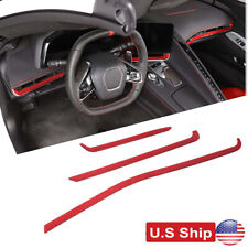 Car Dashboard Trim Decorative Red Carbon Kit Strip For Corvette C8 Z51 20-23 US picture