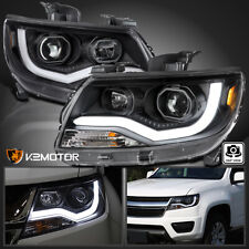 Black Fits 2015-2020 Chevy Colorado Projector Headlights Lamp LED Tube L+R 15-20 picture