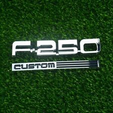 2pcs F-250 Custom Logo For 87-91 Fender Emblem E7TB-16B114-AB E7TB-16188-LA picture