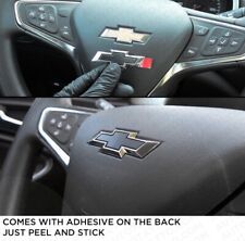 Chrome Black Steering Wheel Bowtie Overlay Chevy Silverado 14-24 Emblem Badge picture