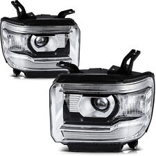For 2014-2015 GMC Sierra 1500 Chrome Pair Headlights Assembly picture