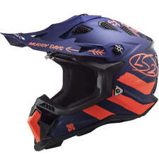 Open Box LS2 Adult Subverter Evo Dirt Bike Helmet Matte Blue Fluo Orange-Medium picture