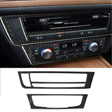 2pcs Carbon Fiber CD AC Console Interior Sticker Trim For Audi A6 A7 2012-18 picture