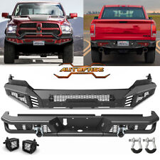 2 IN 1 Front Bumper Assembly +Rear Bumper w/D Rings For 2013-2018 Dodge Ram 1500 picture