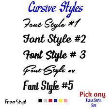 Cursive Custom Vinyl Decal Sticker Script | Personalized Text Lettering Fancy picture