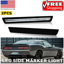 For 2015-21 Dodge Challenger Smoked Lens LED REAR Bumper Side Marker LAMP 2PCS picture