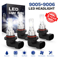 9005 9006 LED Headlights Kit Combo Bulbs 8000K High Low Beam Super Bright White picture