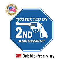 Protected by 2nd Amendment Sticker Decal 3M Vinyl gun rights Made in USA picture