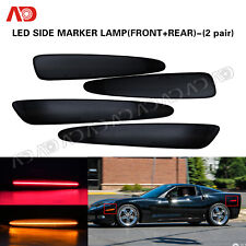 LED Side Marker Lights For 2005-13 Chevy Corvette C6 Smoked Front Rear Amber Red picture