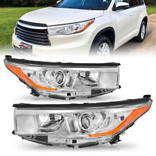 For 2014 2015 2016 Toyota Highlander Halogen Headlights Assembly Headlamps Pair picture