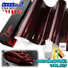 ESSMO PET Marble Forged Gloss Carbon Fiber Red Car Vehicle Vinyl Wrap Decal picture