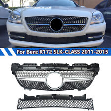 For Benz R172 SLK250 SLK300 SLK350 Front Upper + Lower Grill Diamond 2011-2015 picture