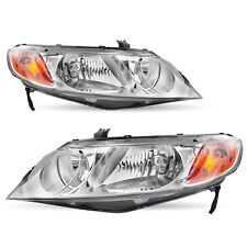 For 06-11 Honda Civic Sedan 4Dr 2006-2011 Chrome Headlights Assembly Headlamps picture