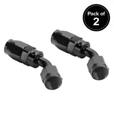 2Pc Universal 45 Degree 45° Swivel Hose End Fitting Adaptor AN6 -6AN 6AN Black picture