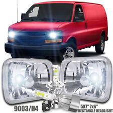 55W Pair 7x6 5x7 LED Headlights Hi/Lo For Chevy Express Cargo Van 1500 2500 3500 picture