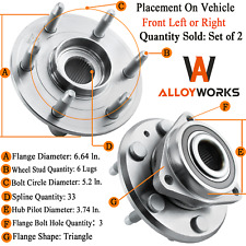2pcs Front Rear Wheel Hub Bearings Fits Chevy Traverse GMC Acadia Buick Enclave picture