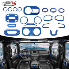 20x Blue Interior Accessories Trim Cover Kit Full Set For Jeep Wrangler JL 2018+ picture