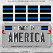 8x Thin blue line mini sticker decals car license plate police officers truck picture