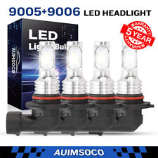 9005+9006 LED Headlights Kit Bulbs HIGH LOW Beam Super White Bright COMBO 10000K picture