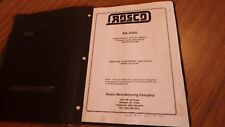 ROSCO RA-2000 SPRAY PATCHER OP PARTS MAINT SERVICE MANUAL   picture