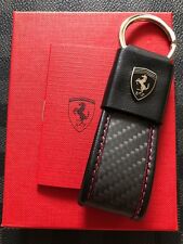 Genuine Ferrari LEATHER AND CARBON FIBER KEYRING Extremely Rare 270054354 picture
