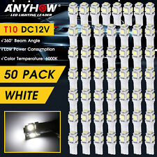 50x T10 192 168 LED Lights Car Interior License Plate Dome Map Bulbs 6500K White picture