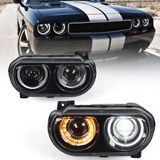Pair Projector Upgrade Headlights For 2008-2014 Dodge Challenger Front Lamps picture