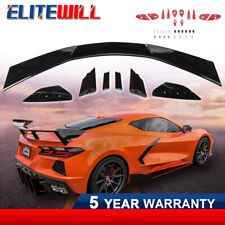 For 20-Up Corvette C8 GM CARBON FLASH LOOK Rear Trunk Lid High Wing Spoiler ABS picture