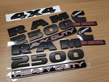 5PCS Matte Black Emblem Badges For RAM 2500 HEAVY DUTY 4X4 Cummins Turbo Diesel picture