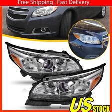 Clear Fits 2013-2015 Chevy Malibu Projector Headlights Lamps Left+Right 13-15 picture